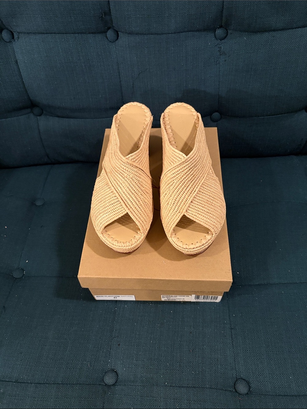 Carrie Forbes Raffia Mani Platform Sandals